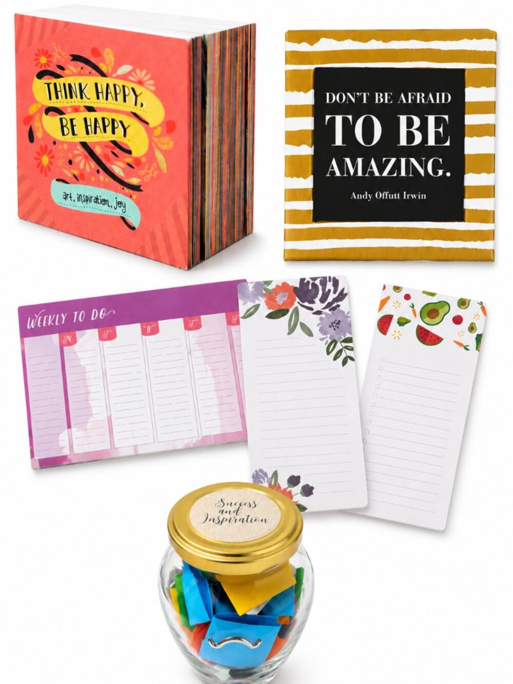 Inspirational Gift Bundle | Notepads, Motivation Jar, Art Card Book